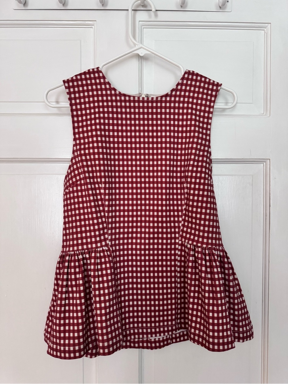 entro Red and White Gingham Peplum Tank